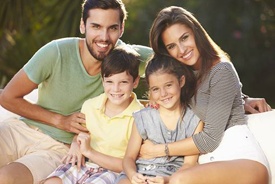 Smiling young family