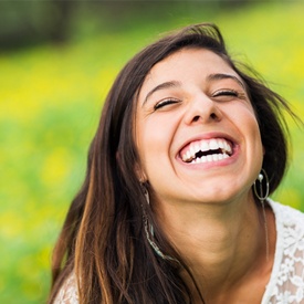 Young woman with flawless smile