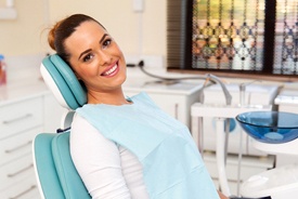 Woman in dental chair