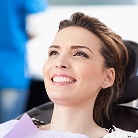 Smiling woman in dental chair