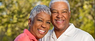 Happy senior couple outdoors