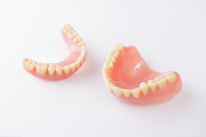 Dentures on a table